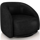 Ver imagem 1 de Poltrona Decorativa Giratória Angelina M03 Couríssimo Preto - Lyam Decor