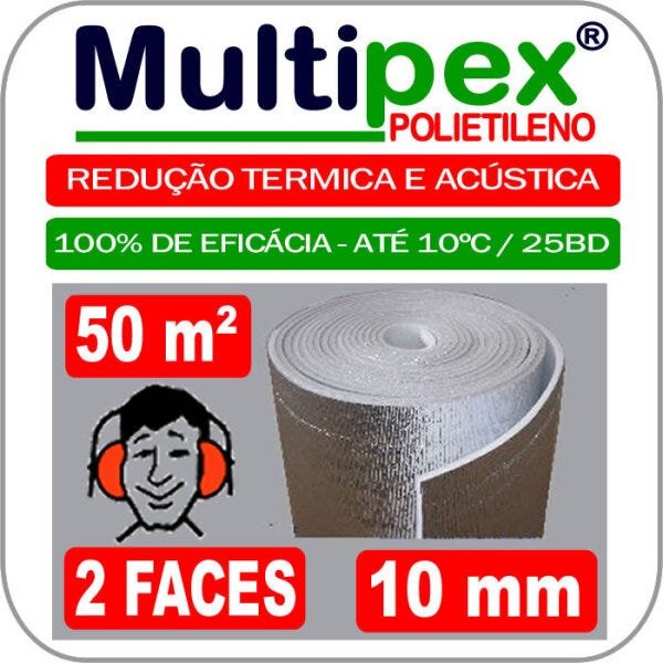 Manta Termo Acustica 2 Faces 10 mm (50m²) Multipex - 2