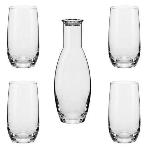 Jogo de 4 Copos Água + Garrafa Cristal Touch Classic