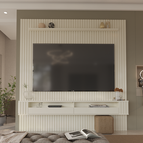 Painel Ripado para Tv até 75 Polegadas Intense com Nicho 225cm