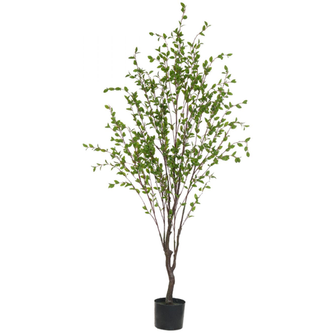 Planta Arvore Artificial Folha Real Toque Pu C/pote X1384 Verde 1,5cm