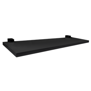 Prateleira de Madeira Preta 1,2x15x40 com Suporte Preto