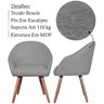 Poltrona Cadeira Decorativa Pes Madeira Adapt Boucle Cinza Vazzano - 3