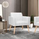 Ver mais imagens de Poltrona Viena Gomada Corano Pés Palito Natural - D’Rossi Cor Branco