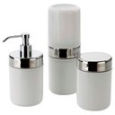 Ver imagem 1 de Kit Conjunto Banheiro Sabonete Escova Algodão 3 Peças Branco