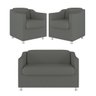 Kit 2 Poltronas Decorativas Tilla + Namoradeira Sala De Estar Cor:Cinza - 2