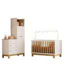 Ver imagem 4 de Quarto de Bebê com Berço Slim e Guarda Roupa com Cômoda Flora Branco Freijó Qmovi