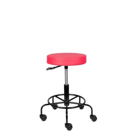Cadeira Mocho Rosa Semi Sentado Tatuador sem Encosto 62cm