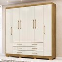Ver imagem 2 de Guarda Roupa Casal 223cm 6 Portas Rick Nature/champanhe V02 - Mpozenato