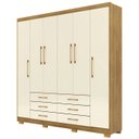 Ver imagem 1 de Guarda Roupa Casal 223cm 6 Portas Rick Nature/champanhe V02 - Mpozenato