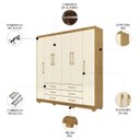 Ver imagem 3 de Guarda Roupa Casal 223cm 6 Portas Rick Nature/champanhe V02 - Mpozenato