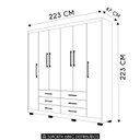 Ver imagem 4 de Guarda Roupa Casal 223cm 6 Portas Rick Nature/champanhe V02 - Mpozenato