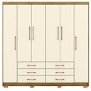 Ver imagem 6 de Guarda Roupa Casal 223cm 6 Portas Rick Nature/champanhe V02 - Mpozenato
