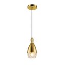 Ver imagem 1 de Lustre Pendente Dourado 10cm x 23cm +Luz