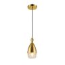 Lustre Pendente Dourado 10cm x 23cm +Luz - 1