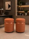 Ver imagem 1 de Kit de Puff Superior Rose Gold, Cor Terracota Veludo - Let Móveis