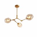 Ver imagem 1 de Lustre Pendente Connettori Vidro Conhaque 69,5cm x 41cm +Luz