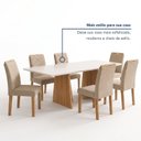 Ver mais imagens de Conjunto Sala de Jantar 6 Lugares Retangular Tampo MDF 160x80cm Mesa Lyra e Cadeiras Carol