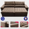 Sofá Retrátil e Reclinável 2,30m Molas Ensacadas Max Spring Velusoft Castor Cama Inbox - 5