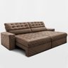 Sofá Retrátil e Reclinável 2,30m Molas Ensacadas Max Spring Velusoft Castor Cama Inbox - 8
