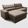 Sofá Retrátil e Reclinável 2,30m Molas Ensacadas Max Spring Velusoft Castor Cama Inbox - 6