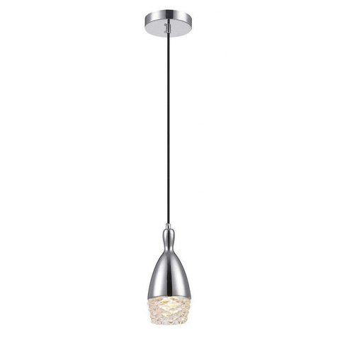 Lustre Pendente Aço Cromado 10cm x 23cm +Luz