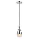 Ver imagem 1 de Lustre Pendente Aço Cromado 10cm x 23cm +Luz