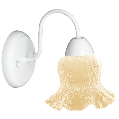 Arandela Colonial Classic de Parede com Tulipa Caracol:âmbar/branco