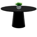 Ver imagem 1 de Mesa de Jantar Cone 1,10m Tampo Redondo com Vidro Laqueado Preto ****somente a Mesa***