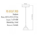 Ver imagem 3 de Pendente Cristal Conhaque e Aço Cromado 14cm +Luz
