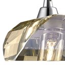 Ver imagem 2 de Pendente Cristal Conhaque e Aço Cromado 14cm +Luz