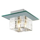 Ver imagem 1 de Plafon Sobrepor Quadrado 15cm 1 Lâmpada Cristal e Vidro Espelhado +Luz