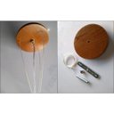 Ver imagem 2 de Lustre Pendente Redondo Cilíndrico 40cm X 16cm Em Madeira