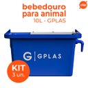 Ver imagem 2 de Kit 3 Bebedouro para Animal 10l Azul Gplas