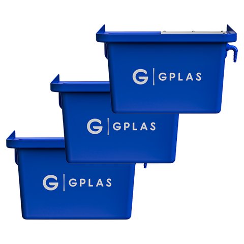 Kit 3 Bebedouro para Animal 10l Azul Gplas
