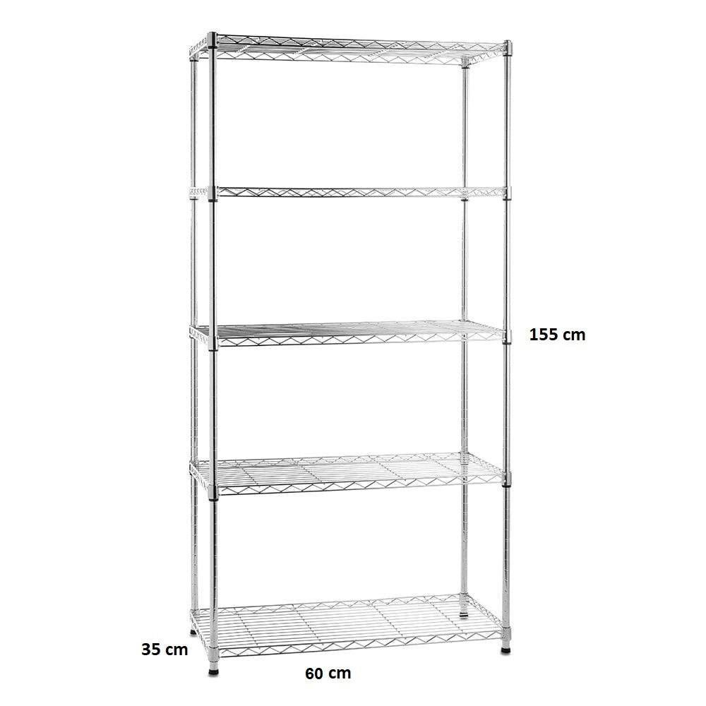 Estante aço cromado 60 x 35 x 155 - 6