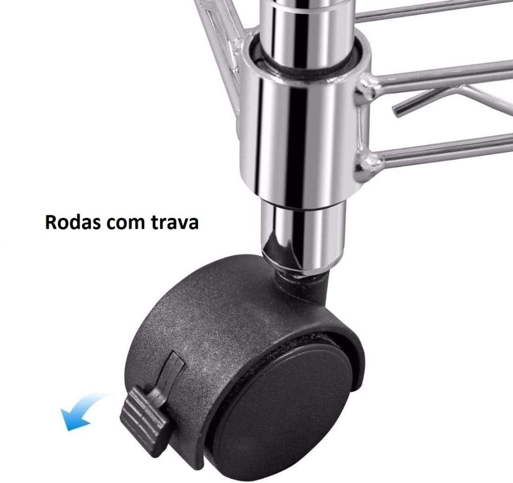 Estante aço cromado 60 x 35 x 155 - 9