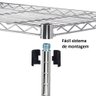 Estante aço cromado 60 x 35 x 155 - 3