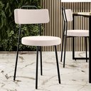 Ver imagem 2 de Kit 04 Cadeiras Decorativas Estofada Para Sala De Jantar Barcelona L02 Suede Bege - Lyam Decor