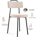 Ver imagem 4 de Kit 04 Cadeiras Decorativas Estofada Para Sala De Jantar Barcelona L02 Suede Bege - Lyam Decor