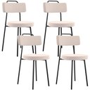 Ver imagem 1 de Kit 04 Cadeiras Decorativas Estofada Para Sala De Jantar Barcelona L02 Suede Bege - Lyam Decor