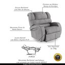 Ver imagem 4 de Poltrona do Papai Sala de Cinema Reclinável Kylie Power Touch Linho Cinza G23 Gran Belo Kylie Poltro