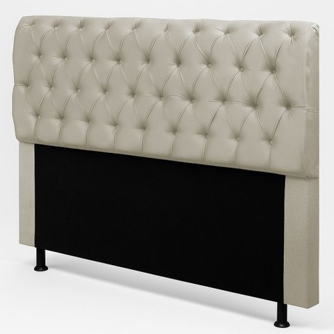 Cabeceira Cama Box Queen Size Sarah 160cm com Frame Suede Bege Claro - Abmaza