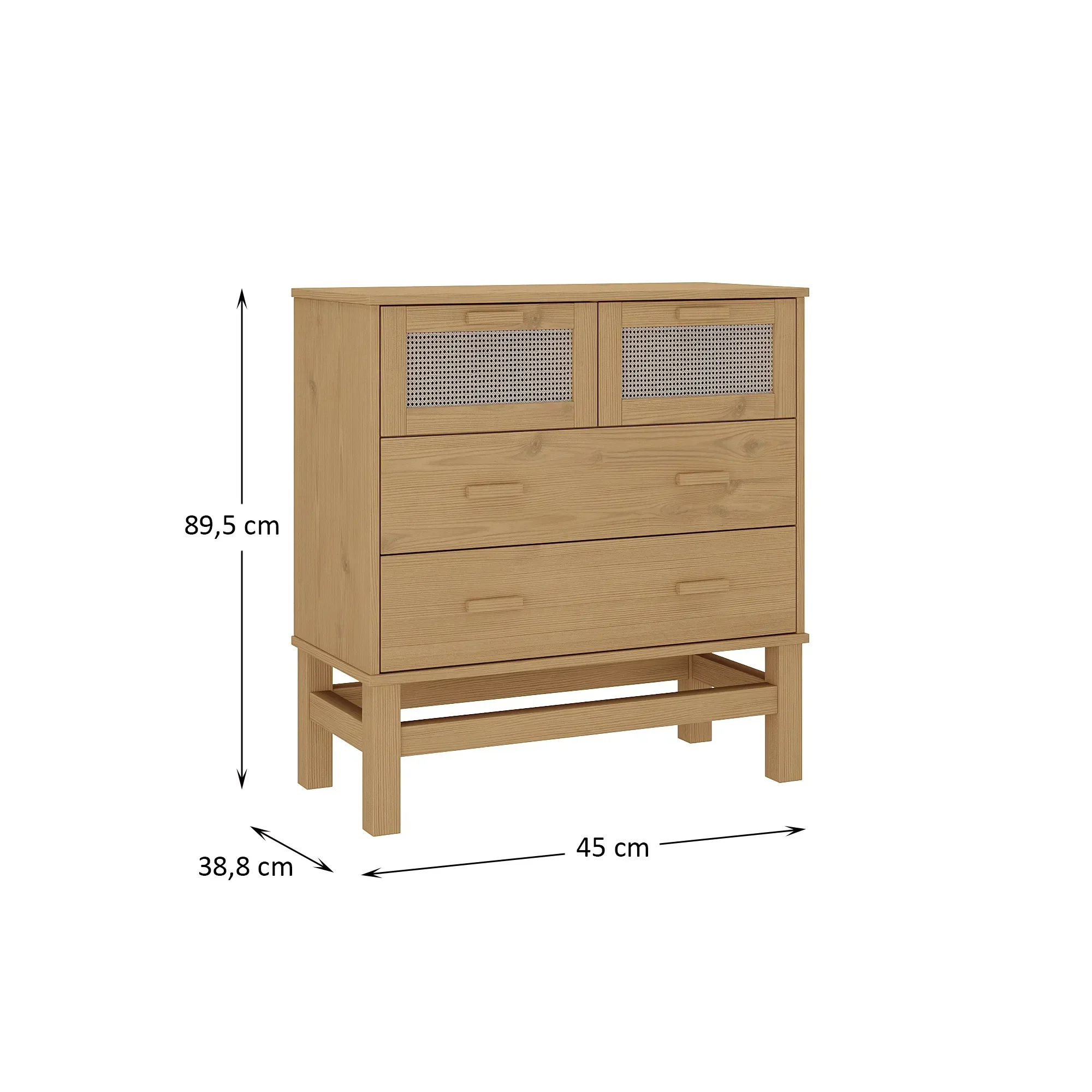 Ver imagem 5 de Cômoda em Madeira e Rattan 04 Gavetas