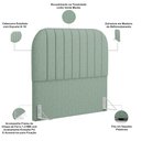 Ver imagem 4 de Cabeceira Cama Box Queen Estofada Orgânica 160cm Alice W01 Linho Verde Menta - Lyam Decor