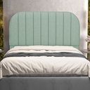 Ver imagem 1 de Cabeceira Cama Box Queen Estofada Orgânica 160cm Alice W01 Linho Verde Menta - Lyam Decor