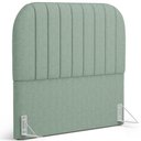 Ver imagem 2 de Cabeceira Cama Box Queen Estofada Orgânica 160cm Alice W01 Linho Verde Menta - Lyam Decor