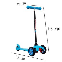 Patinete Infantil 3 Rodas em Gel Freio Masculino Menino Azul Importway Bw-011-az - 2