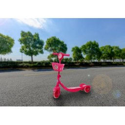 Patinete Infantil 3 Rodas Gel Musical Cesta Luzes Feminino Menina Princesa Rosa Importway BW-010-R - 1