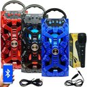 Ver imagem 1 de Caixa Som Amplificada Portátil Bluetooth Mp3 Fm USB SD Aux Bateria 8W Rms + 1 Microfone